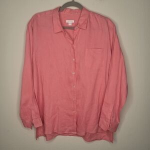 J.jill love linen pink Button-Up Shirt